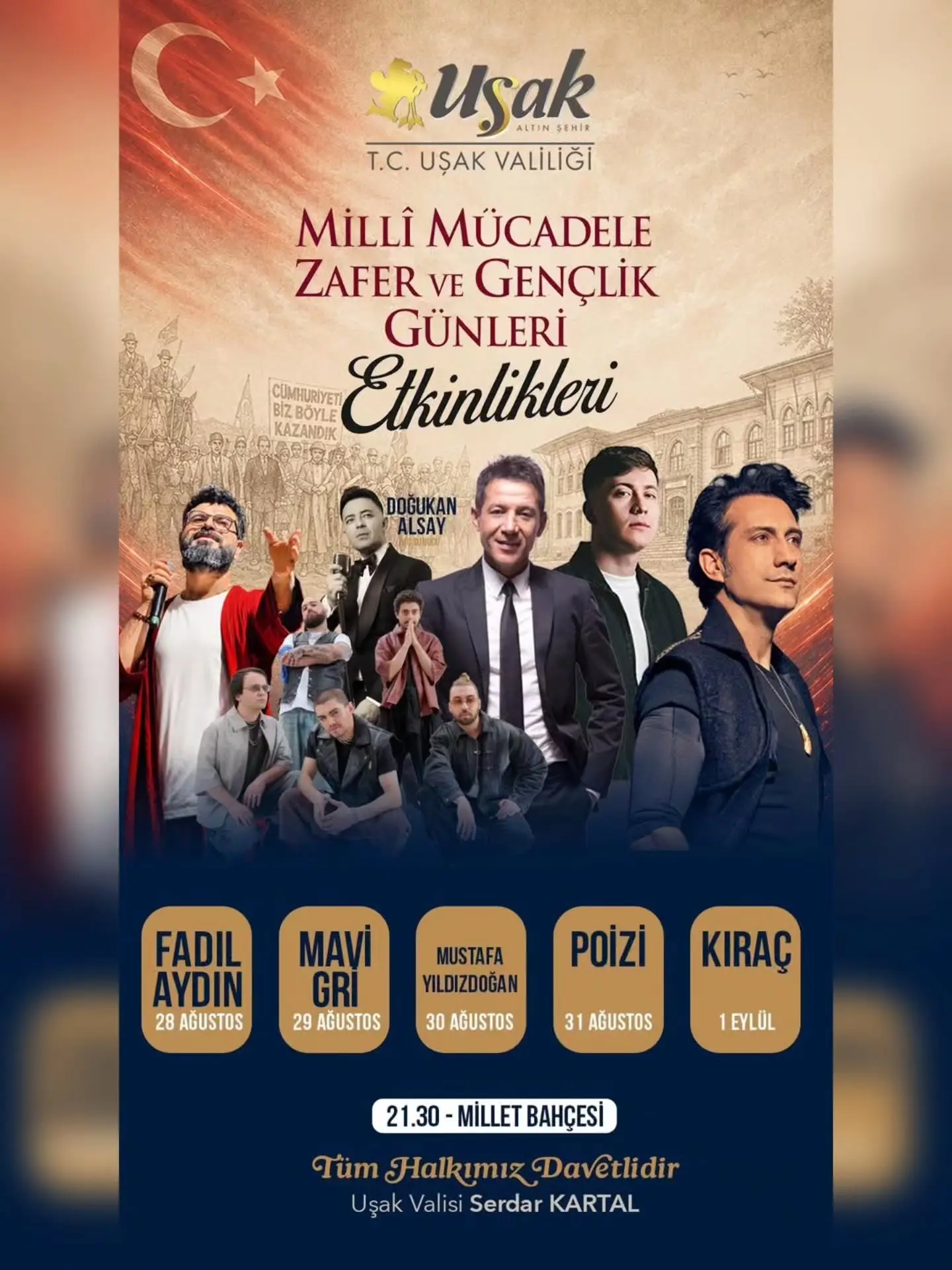 Uşak'ta Millî Mücadele ve Gençlik Etkinlikleri Başlıyor