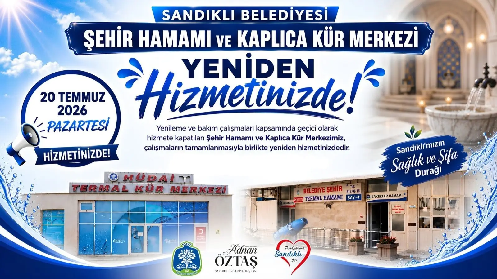 Şehir Hamamı ve Kaplıca Kür Merkezinin Açılış Tarihi