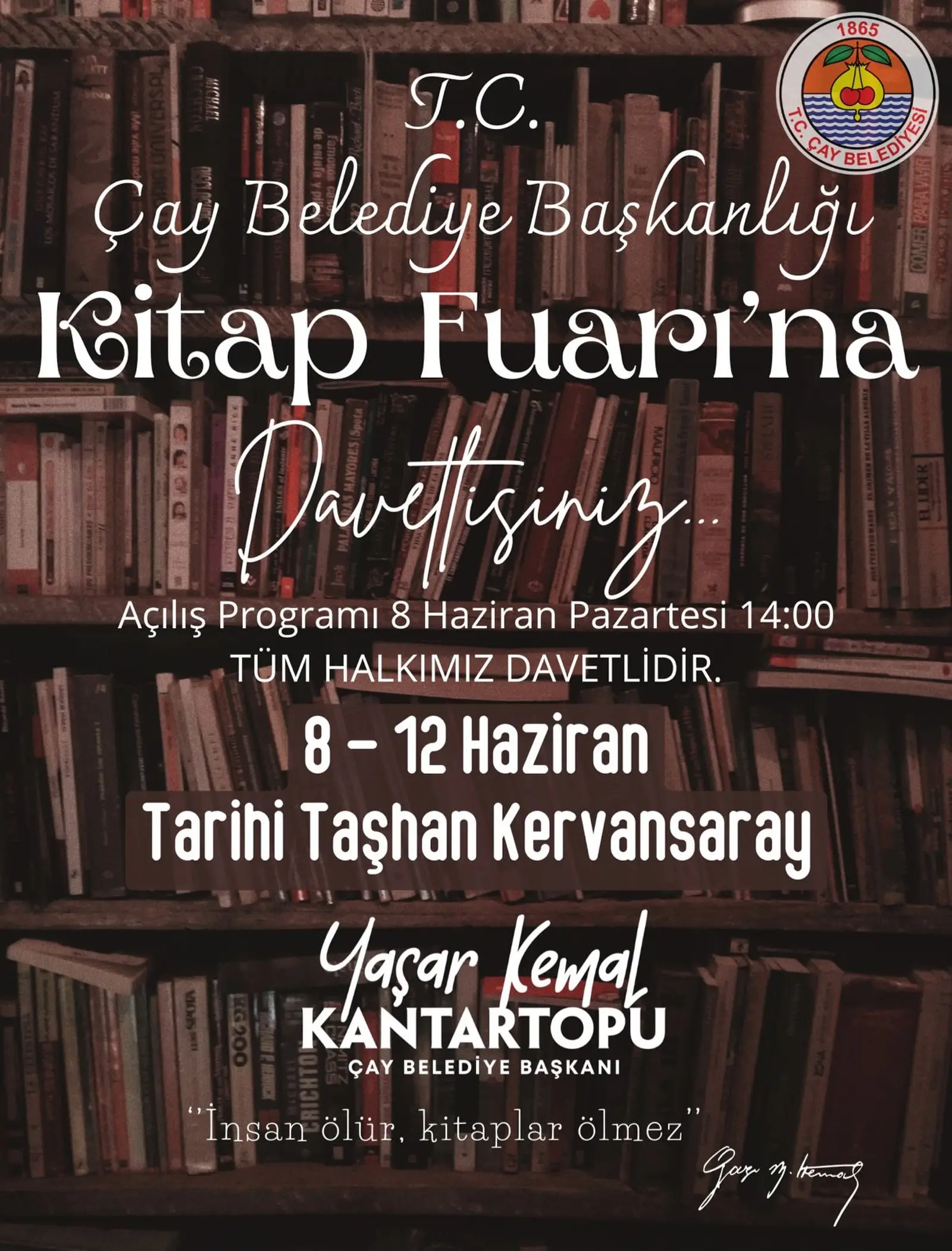 Çay Belediyesi Kitap Fuarı 8 Haziran'da Başlıyor