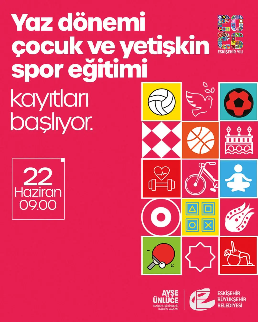 Eskişehir'de Yaz Dönemi Spor Eğitimleri Başlıyor