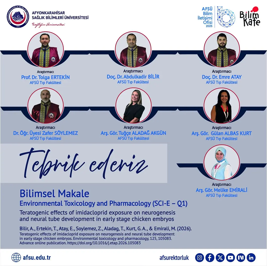 AFSÜ'den uluslararası dergide önemli yayın