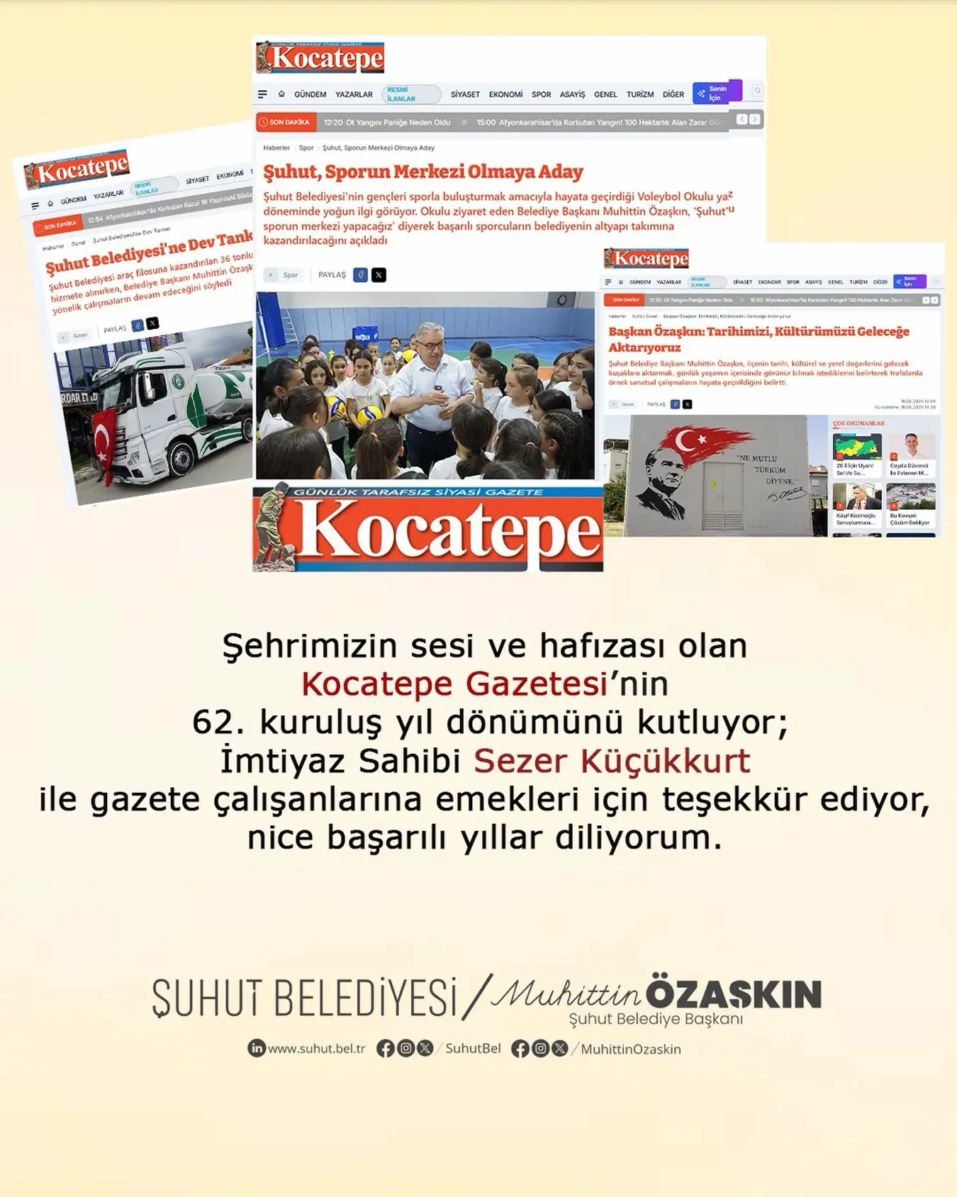 Kocatepe Gazetesi 62. yılını kutladı