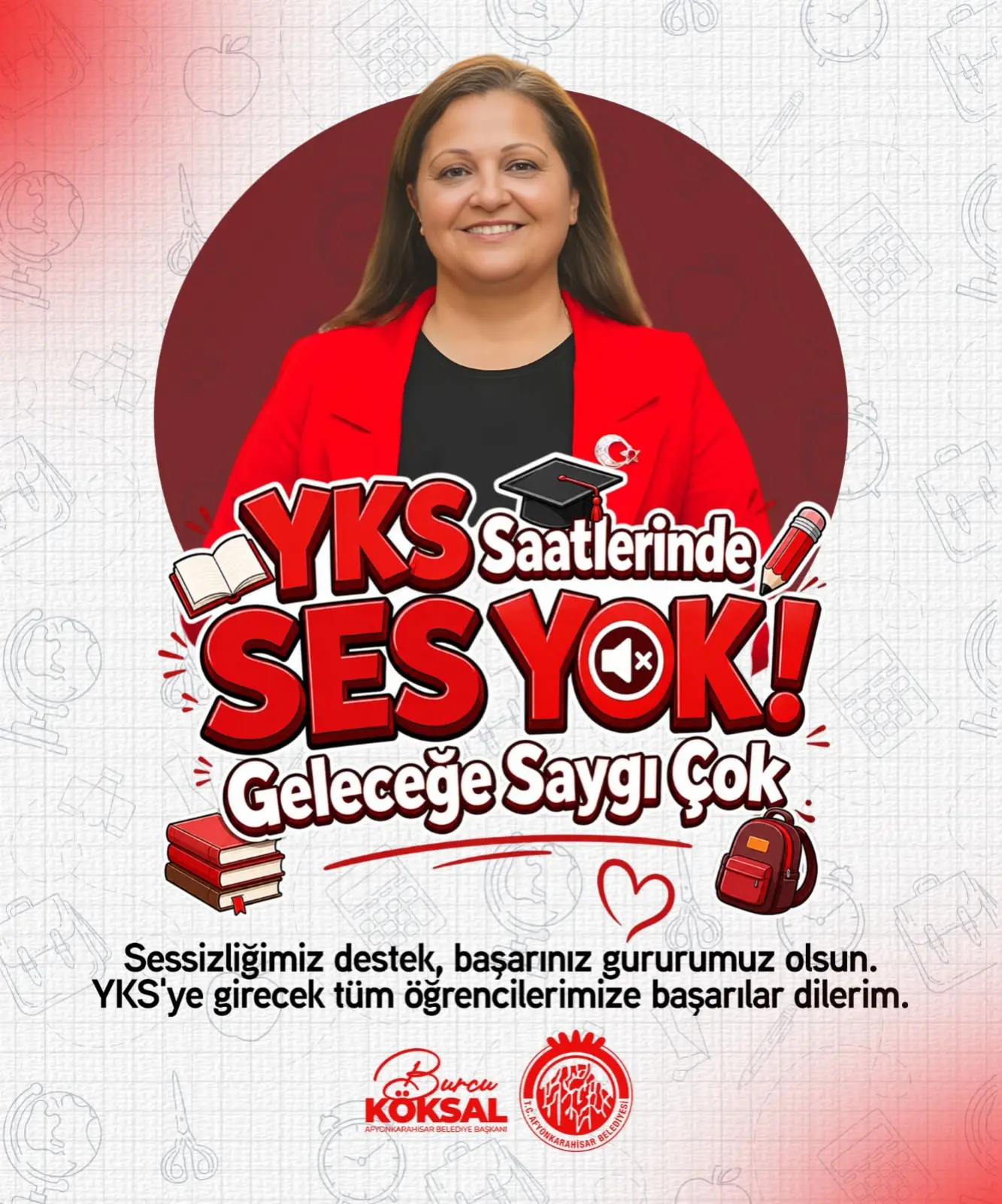YKS'ye girecek öğrencilere başarı dileği