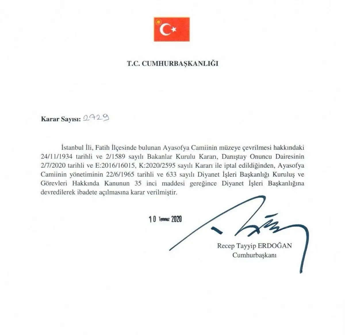 Ayasofya'nın yeniden ibadete açılışı kutlandı