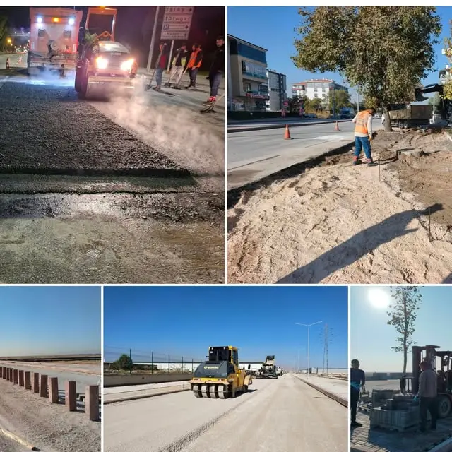 Konya'da Yol Yapım Çalışmaları Devam Ediyor