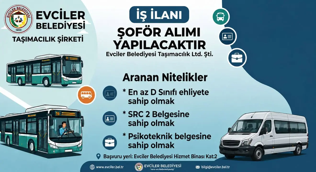Evciler Belediyesi şoför alımı yapacak