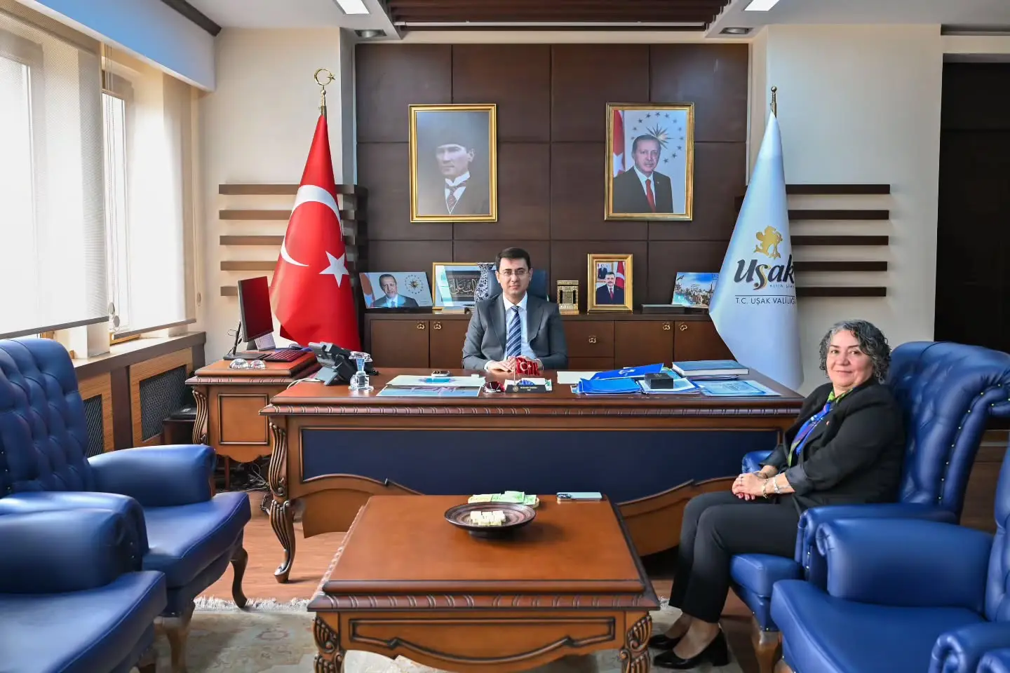 Uşak Valisi, İl Genel Meclis Başkanı'nı ağırladı