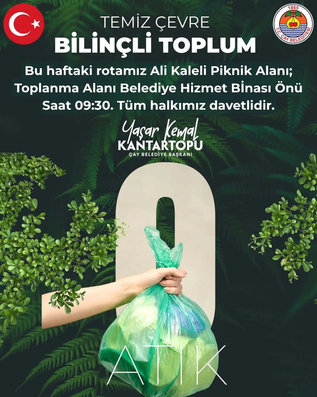 Çay'da Temiz Çevre Etkinliği Düzenlenecek