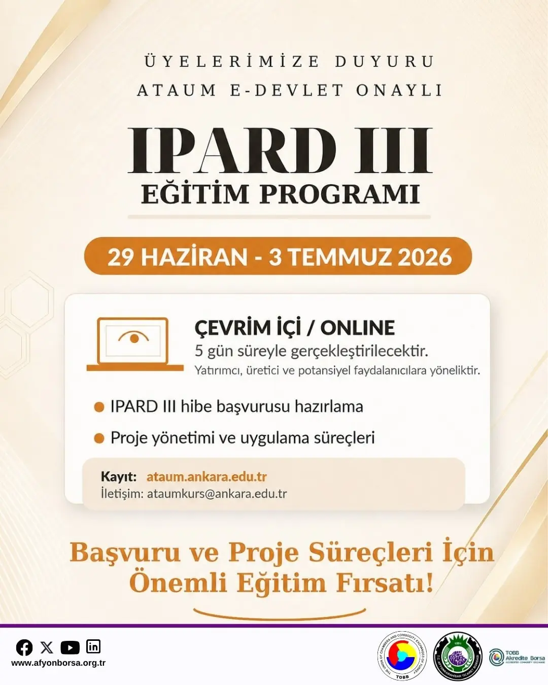 IPARD III Eğitim Programı Duyuruldu