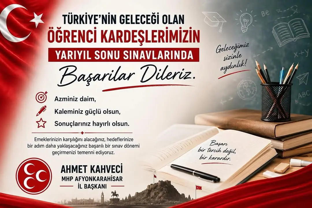MHP Afyon İl Başkanlığı'ndan Öğrencilere Başarı Dileği