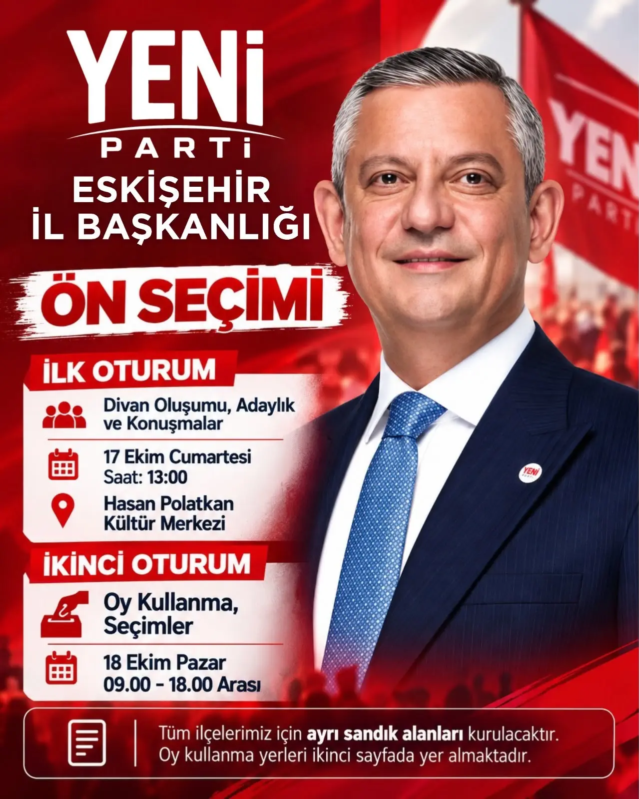 Eskişehir İl Başkanlığı Ön Seçimi Duyurusu
