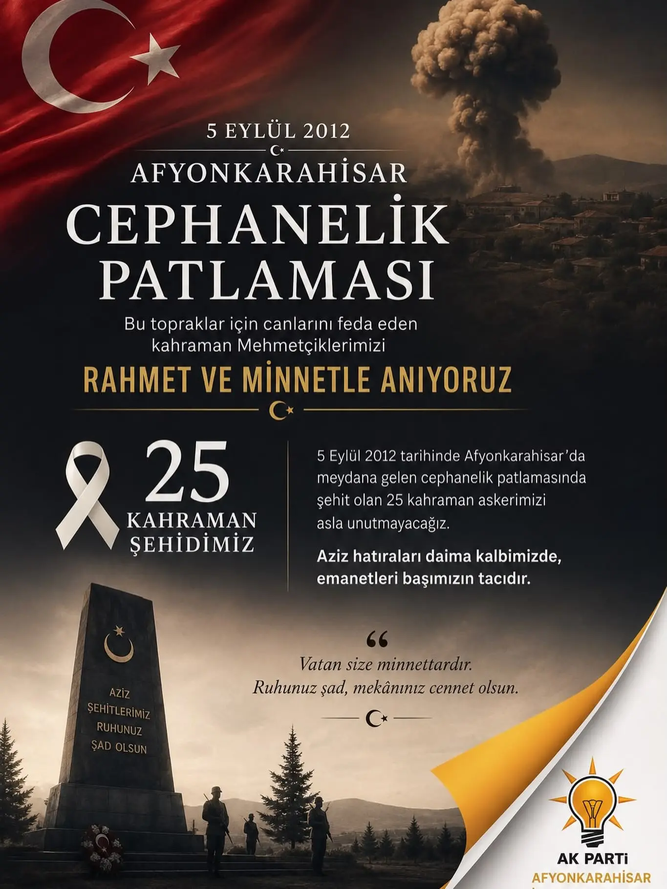 Afyonkarahisar'daki patlamada şehit olanlar anıldı