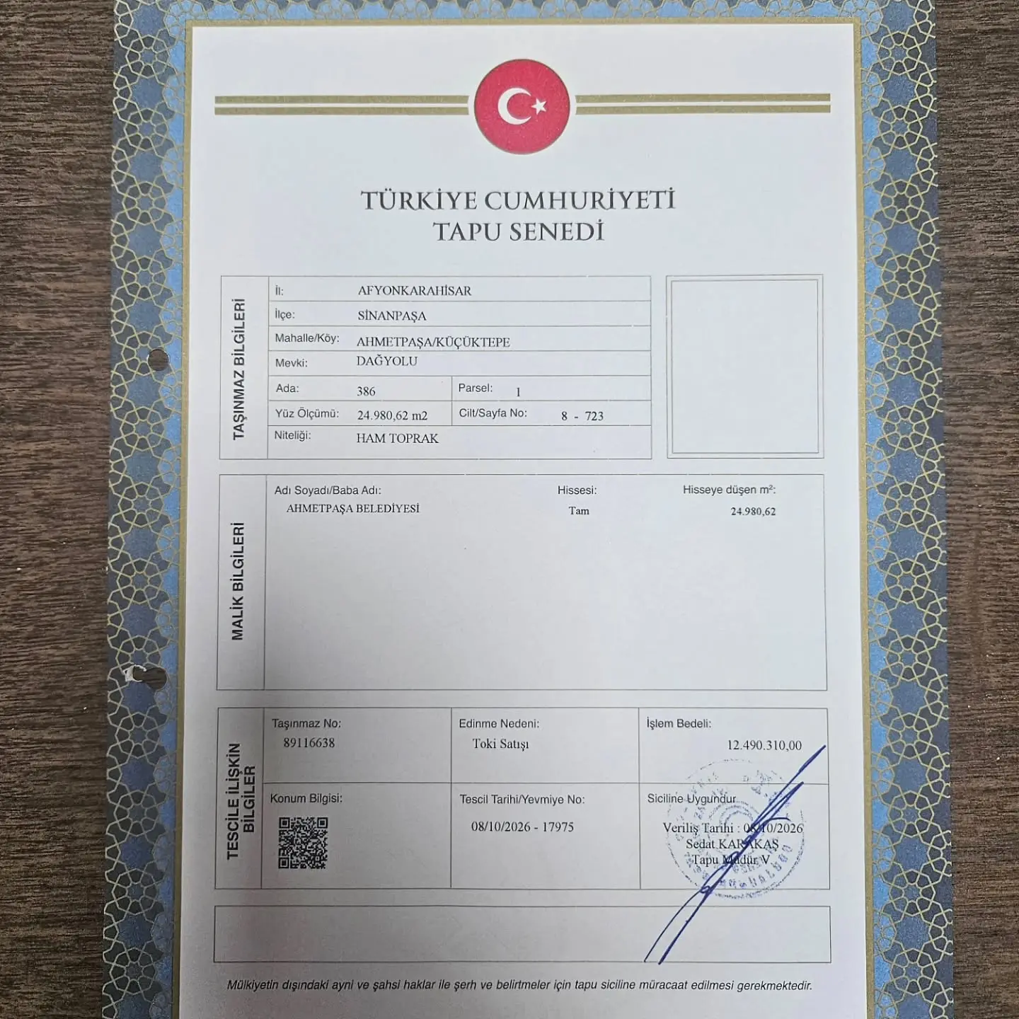 Ahmetpaşa'ya 13 Yeni Taşınmaz Müjdesi