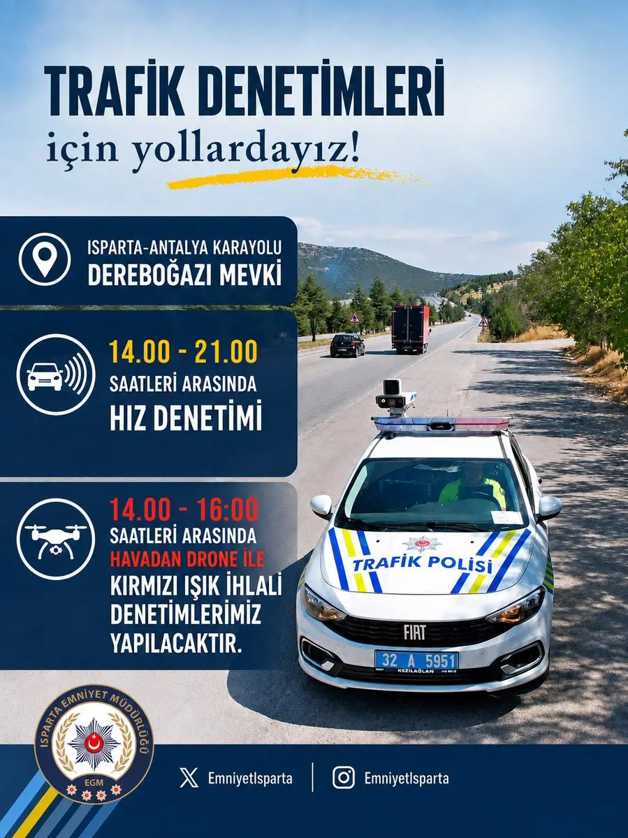 Isparta'da Trafik Denetimleri Gerçekleştirilecek