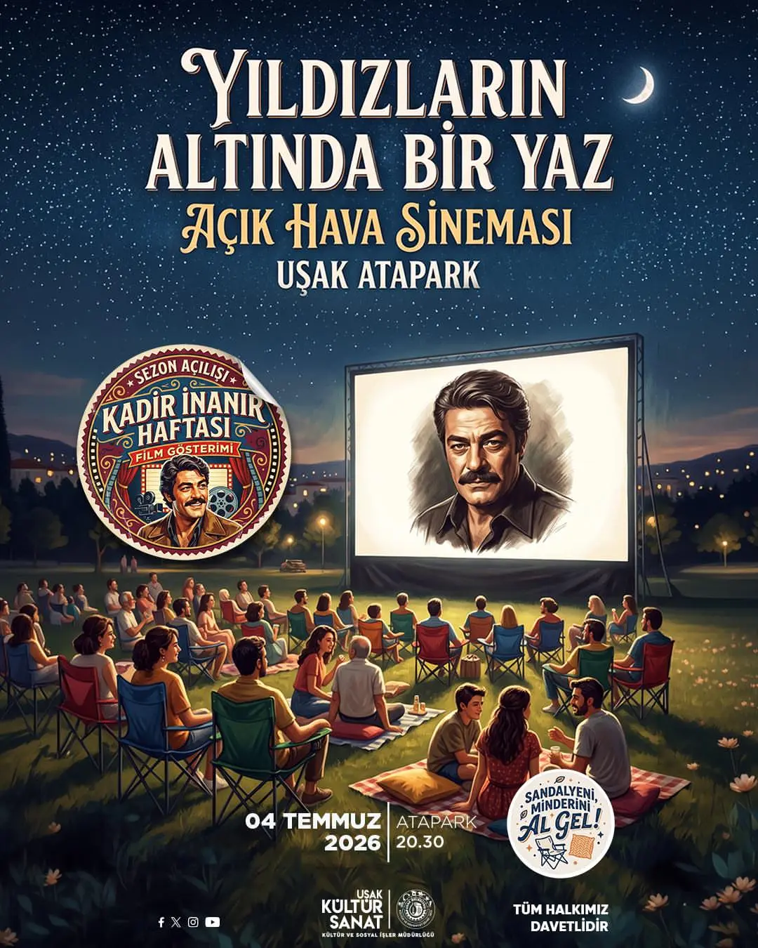 Uşak'ta Açık Hava Sineması Başlıyor