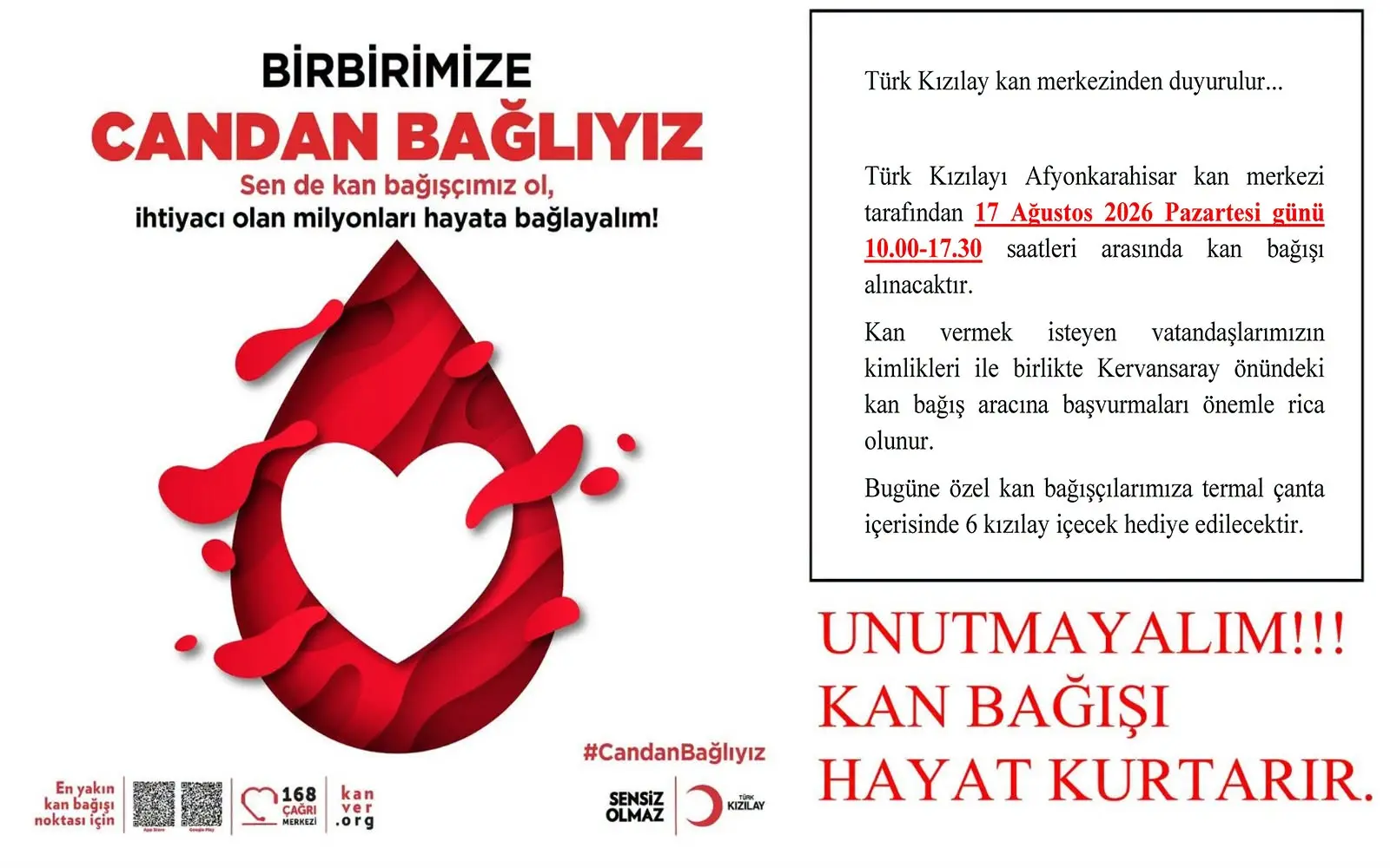 Kan Bağışı Etkinliği Duyuruldu