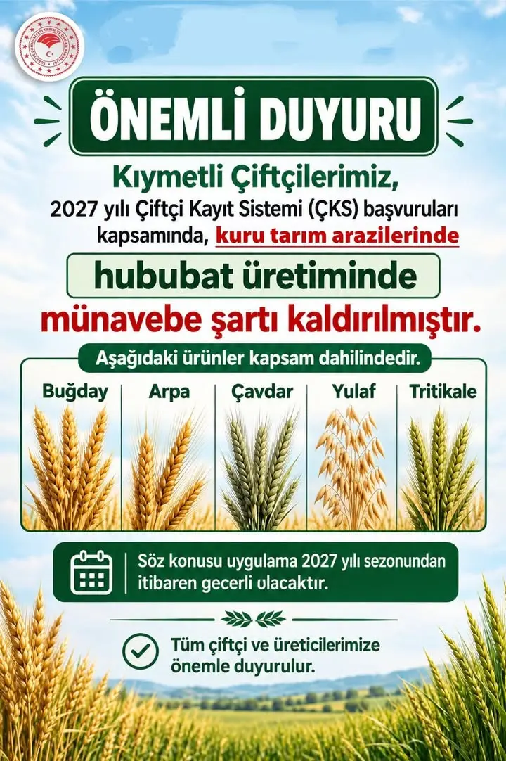 Çiftçi Kayıt Sistemi'nde yeni düzenleme açıklandı