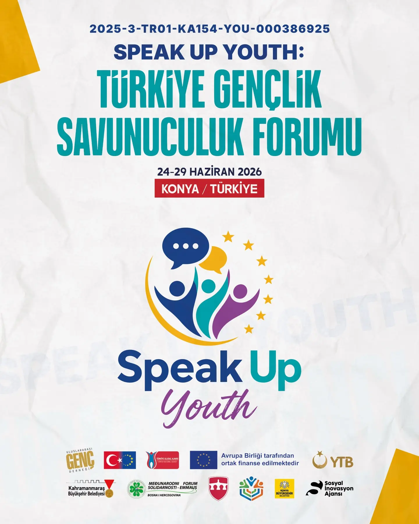Gençlik Savunuculuk Forumu Konya'da düzenlenecek