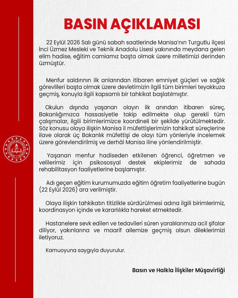 Eğirdir İlçe Milli Eğitim Müdürlüğü'nden basın açıklaması