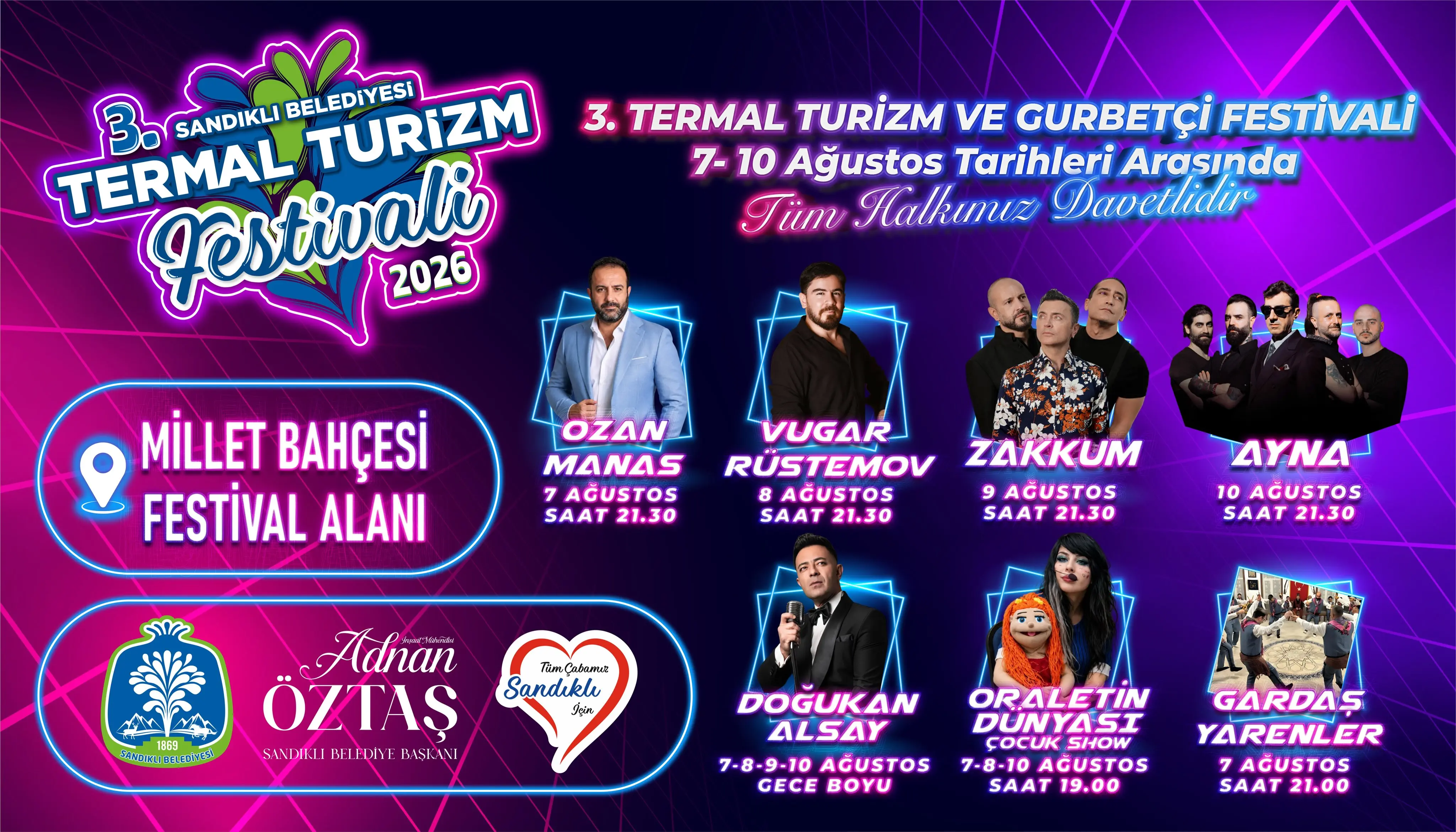 Sandıklı Termal Turizm ve Gurbetçi Festivali Başlıyor
