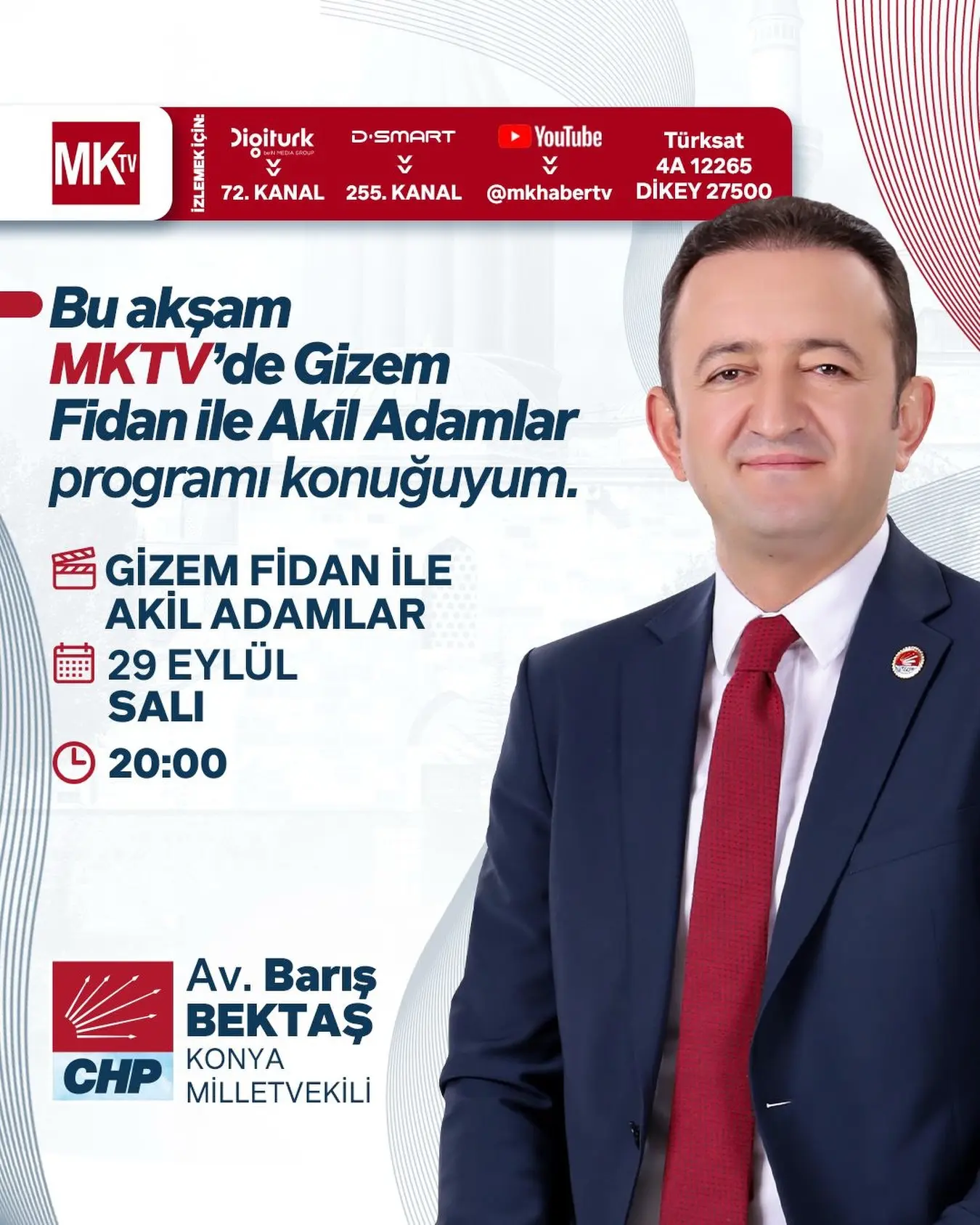 Barış Bektaş, MKTV'de Akil Adamlar Programına Katılacak