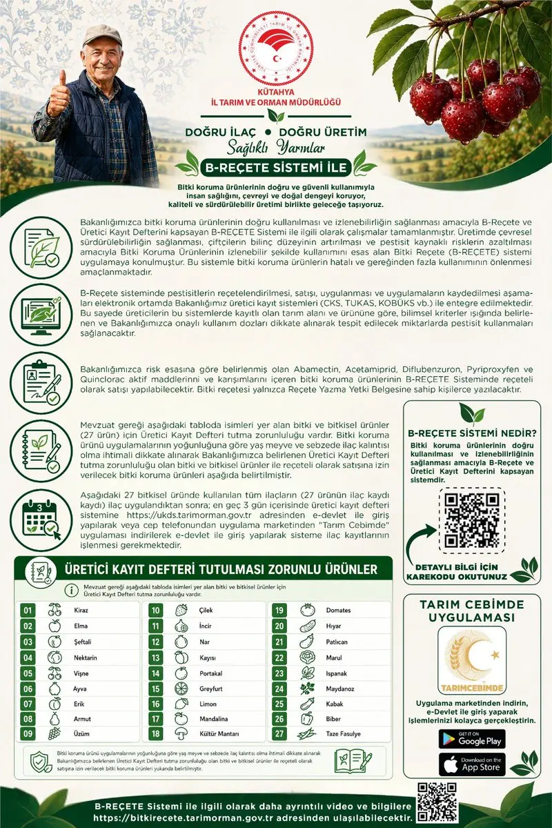 B-Reçete Sistemi ile Tarımda Güvenli Üretim