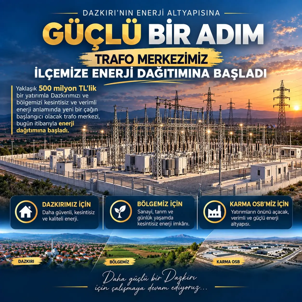 Dazkırım'da Yeni Enerji Dönemi Başladı