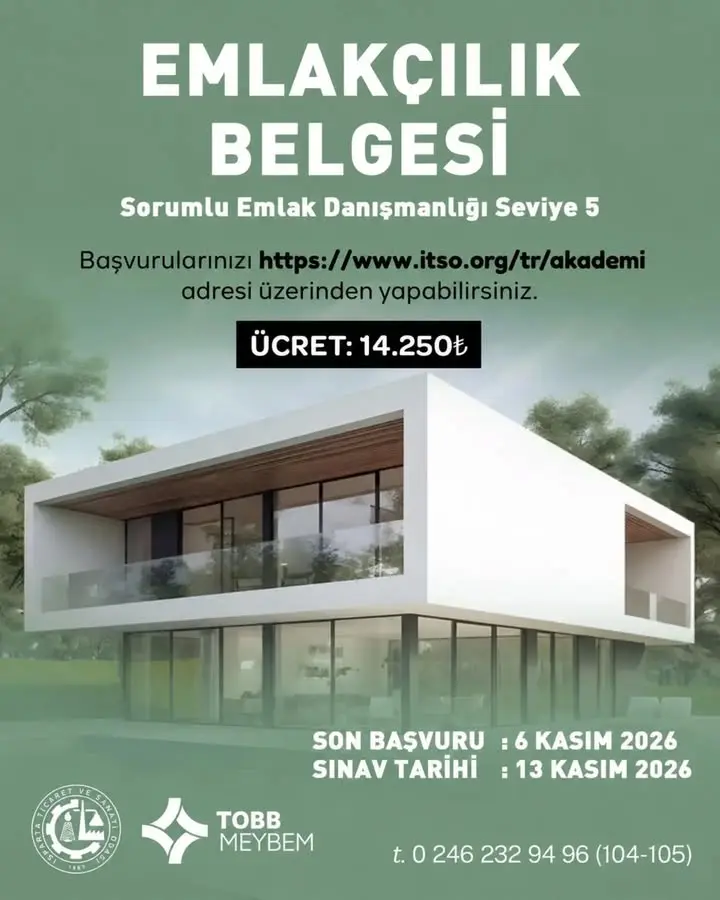 Isparta'da Emlak Danışmanlığı Sınav Başvuruları Başladı