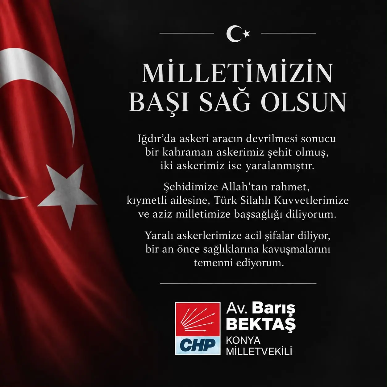 Iğdır'da askeri araç devrildi: 1 şehit, 2 yaralı