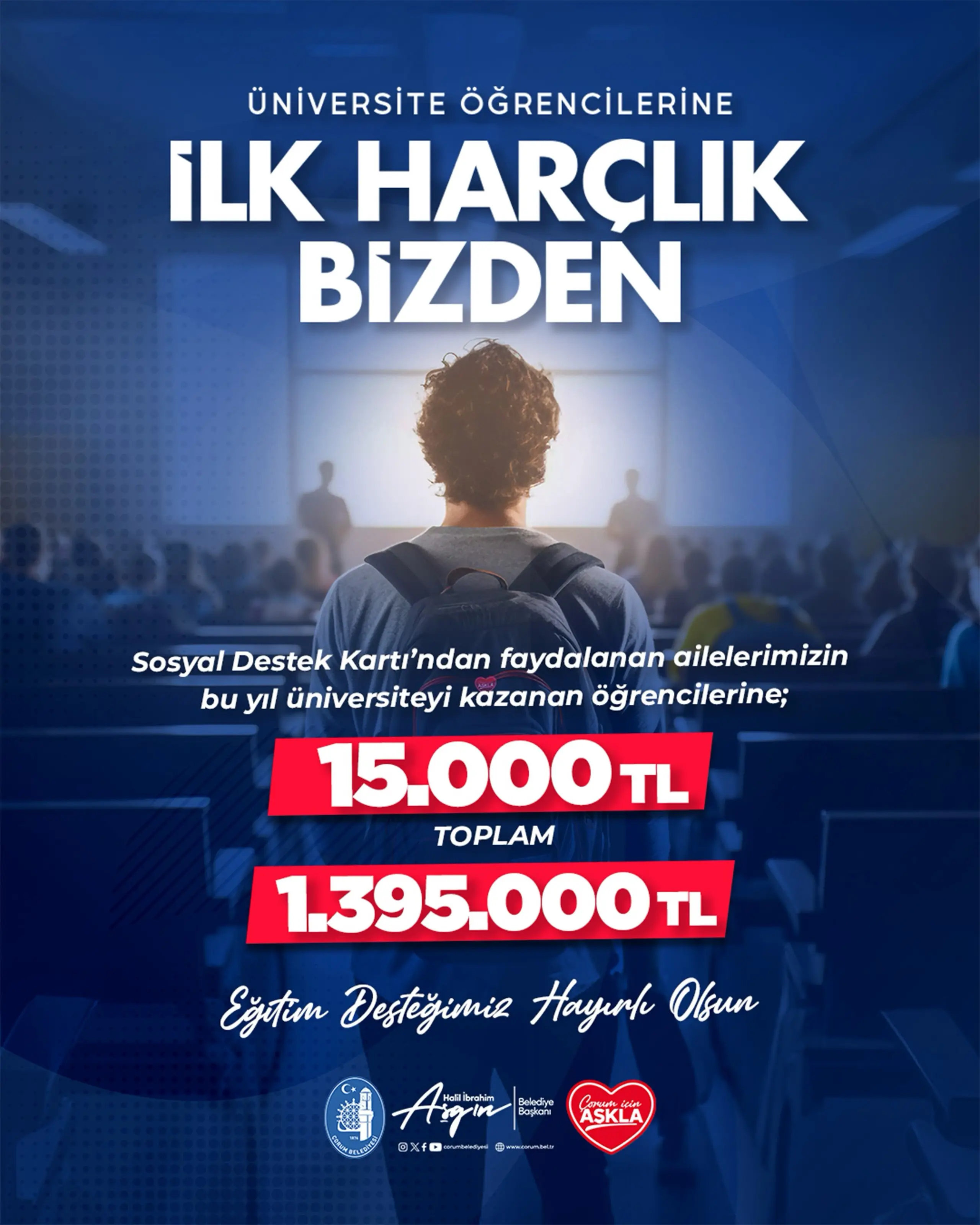 Çorum Belediyesi'nden Öğrencilere Destek