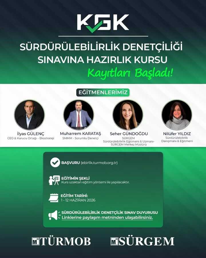 KGK Sürdürülebilirlik Denetçiliği Sınavı'na Hazırlık Kursu Kayıtları Başladı!