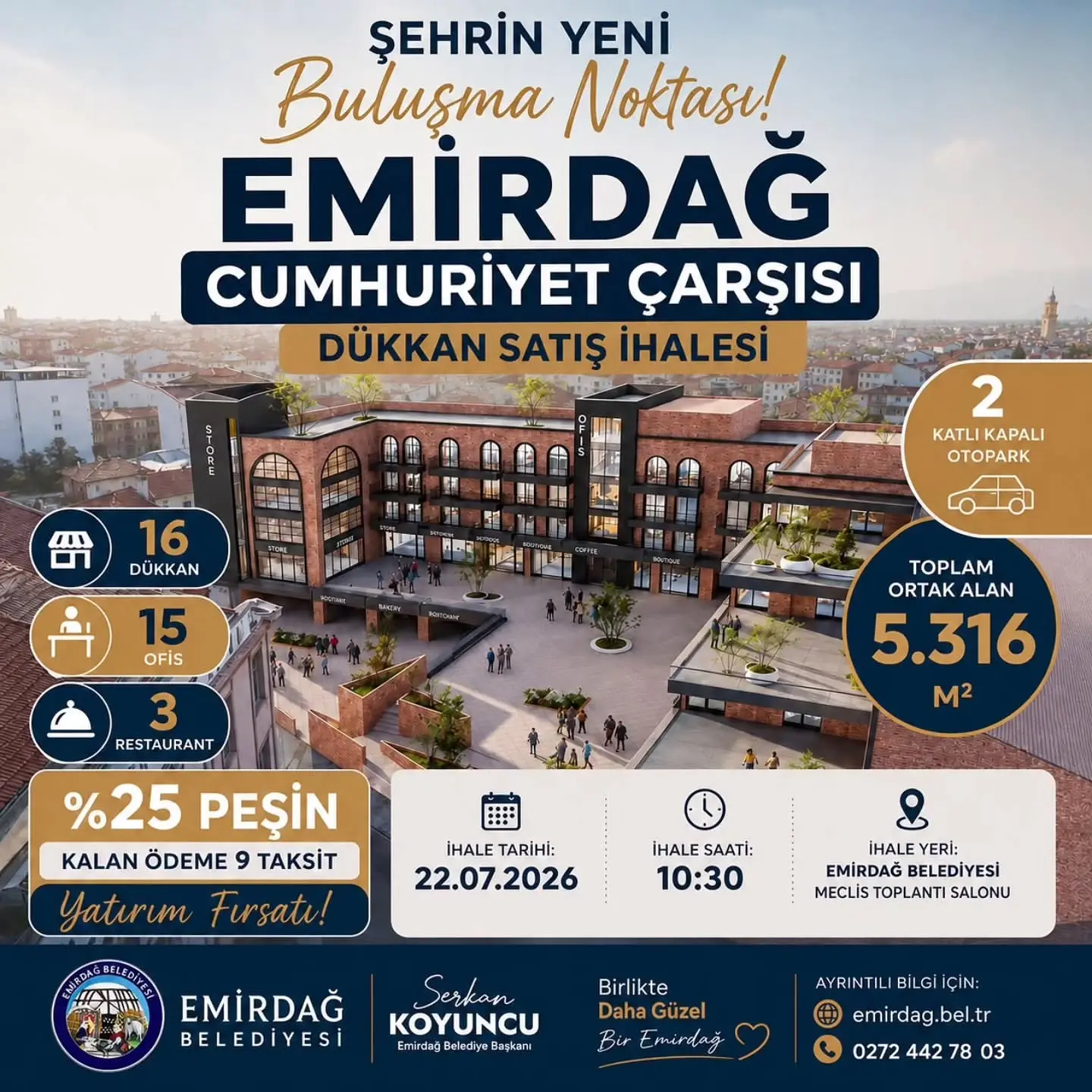 Emirdağ'da Yeni Ticaret Merkezi İhaleye Çıkıyor