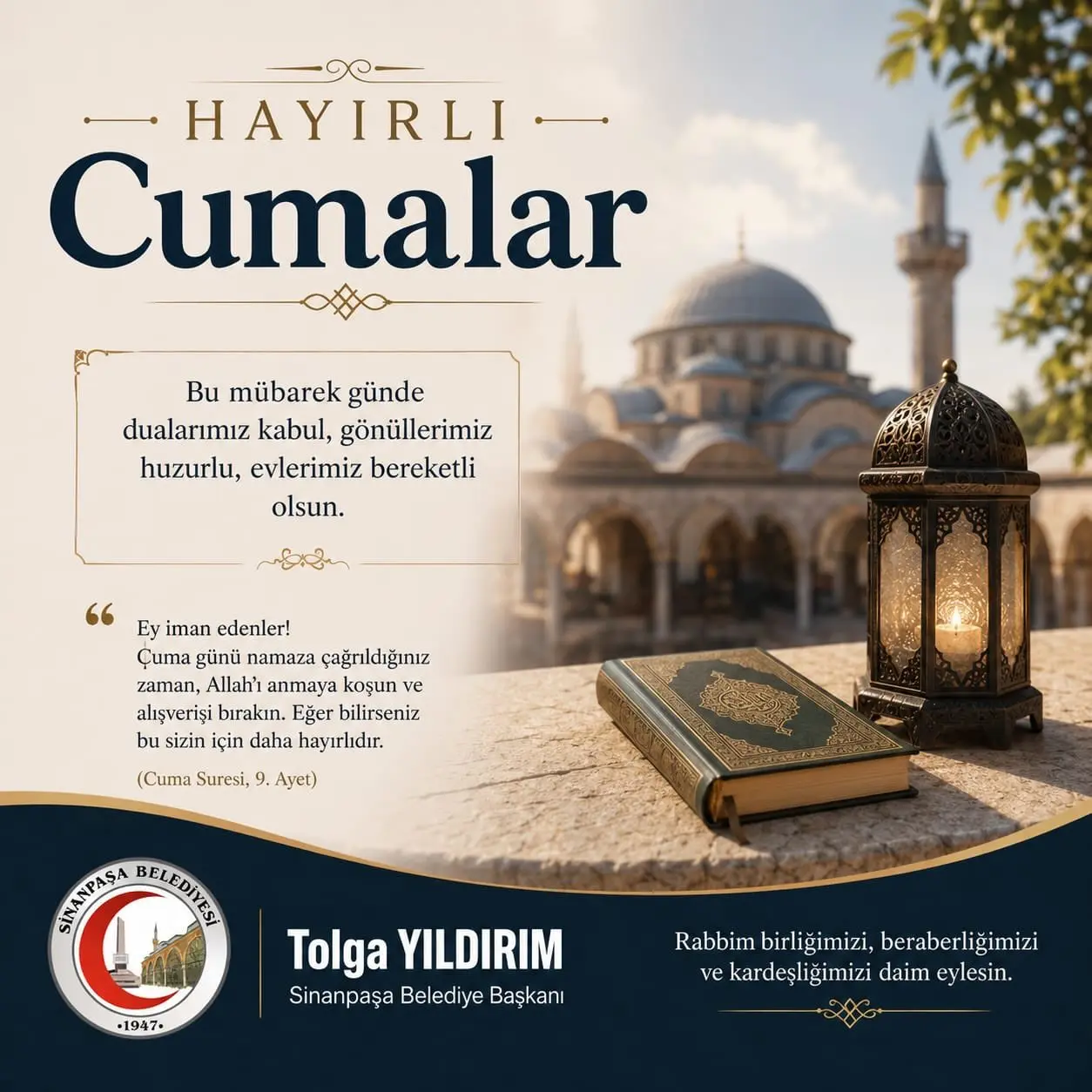 Sinanpaşa Belediyesi'nden Cumartesi Mesajı