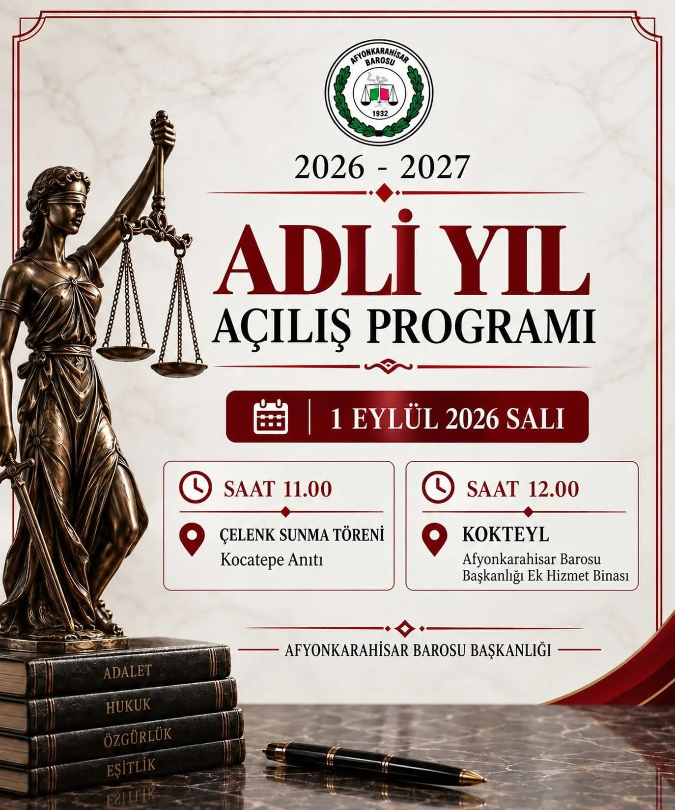 Yeni Adli Yıl Açılış Töreni Duyurusu