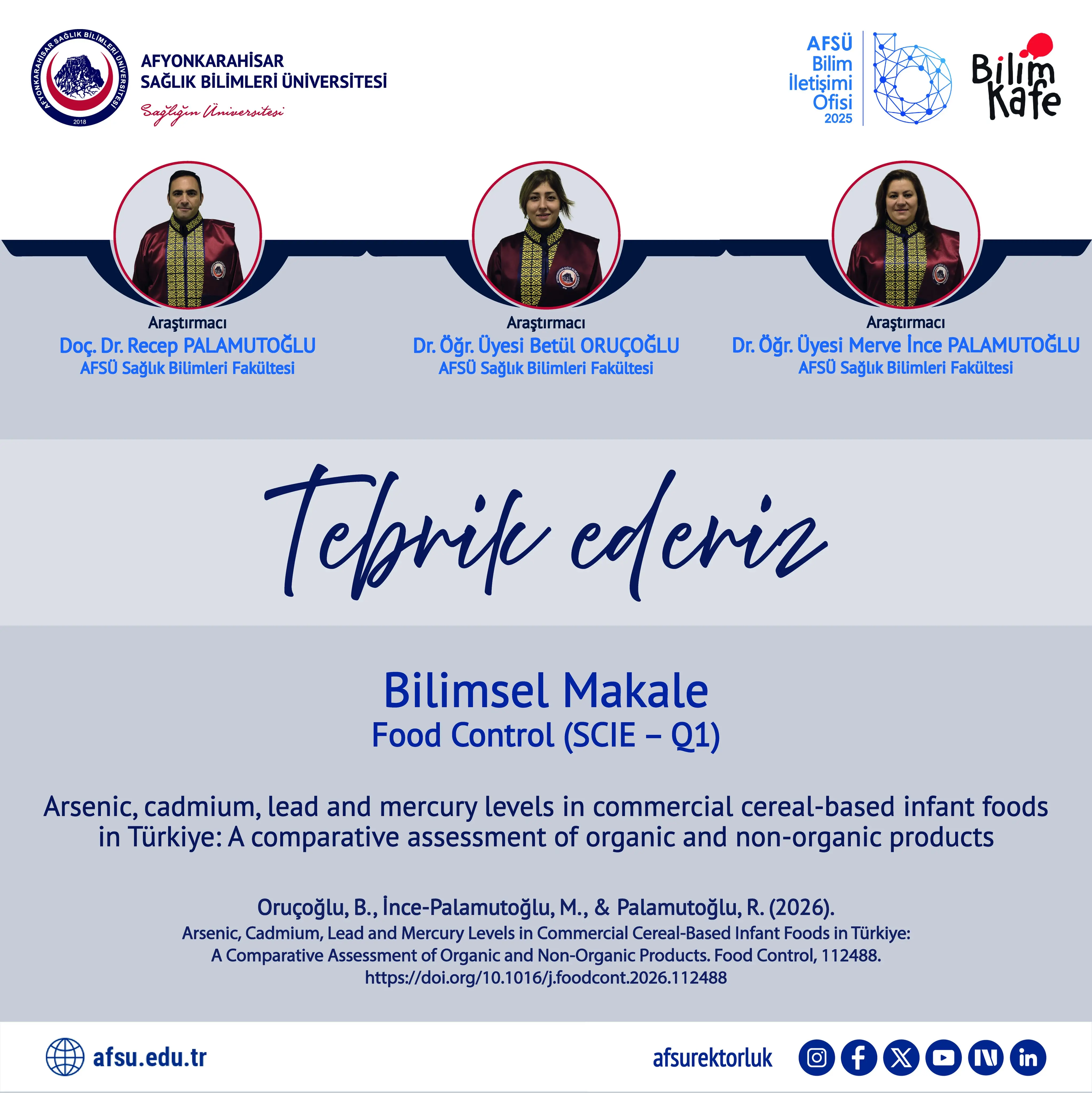 Akademik başarı uluslararası dergide yayımlandı