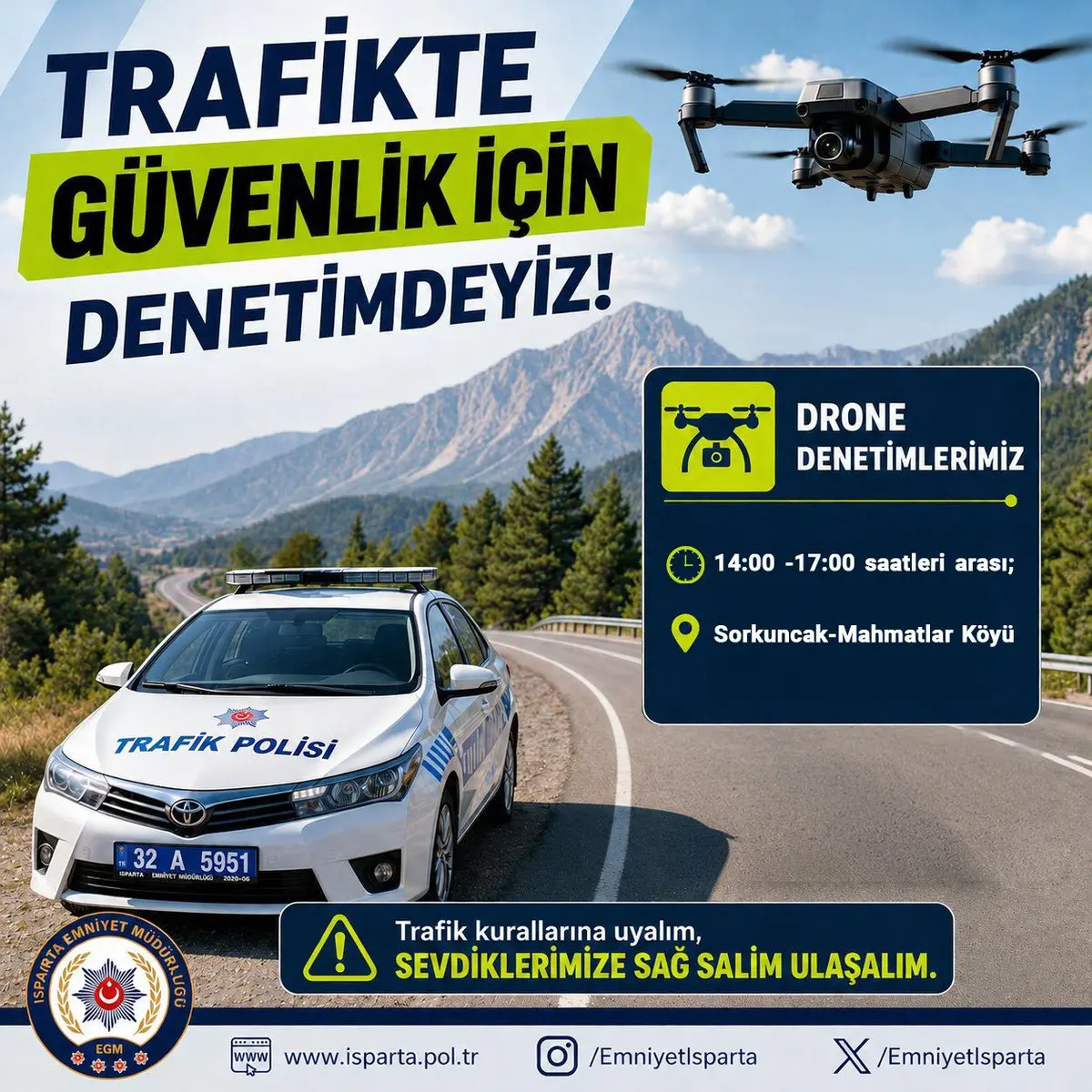 Drone ile Trafik Denetimleri Başlıyor