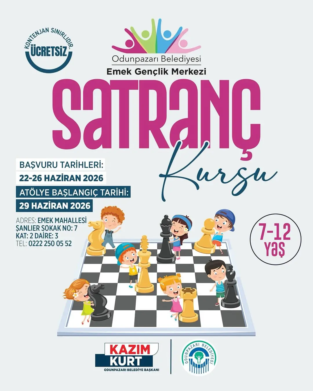 Odunpazarı'nda Ücretsiz Satranç Kursu Başlıyor