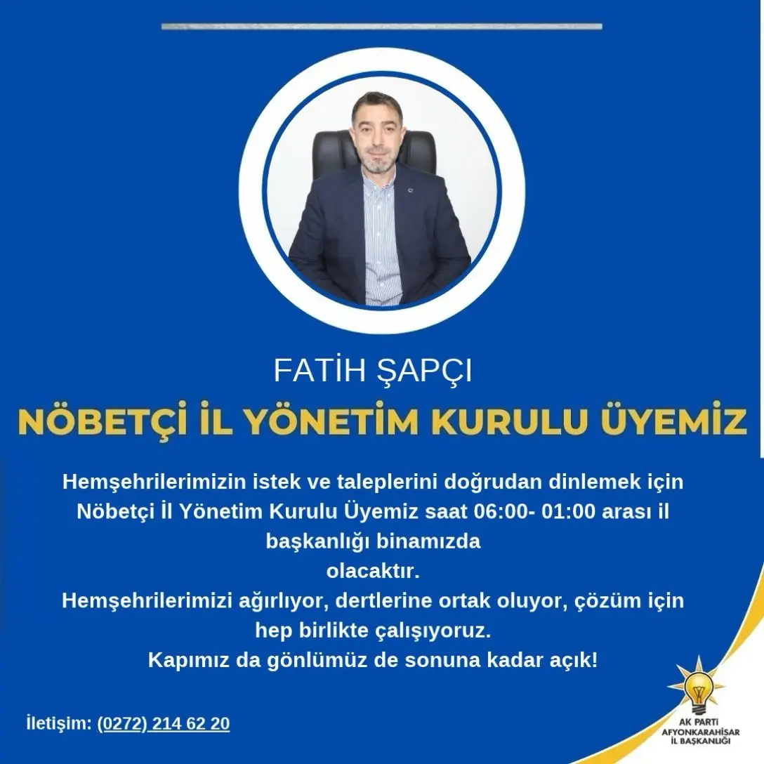 Afyonkarahisar İl Başkanlığı'nda hemşehrilere çay ikramı