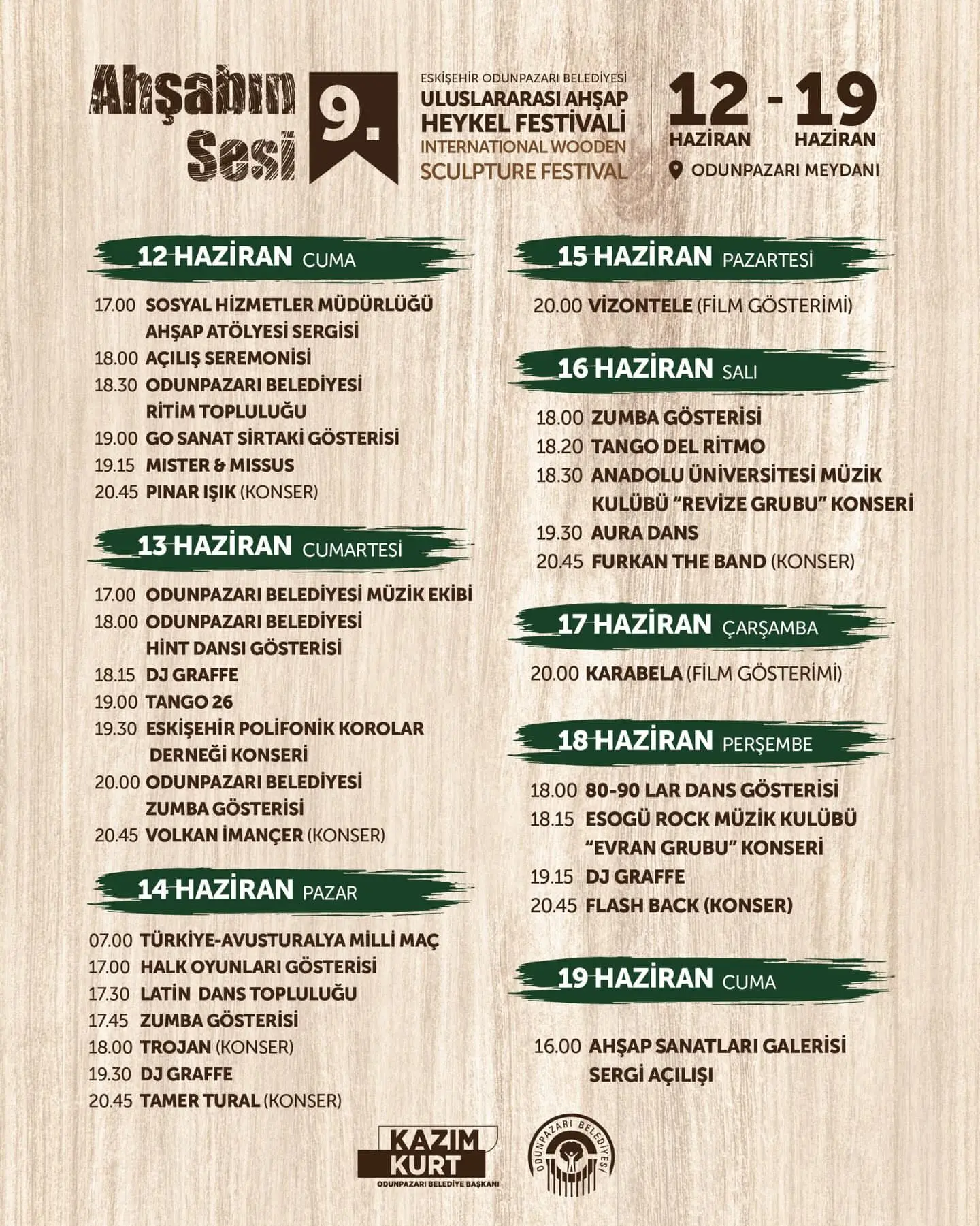 9. Uluslararası Ahşap Heykel Festivali Odunpazarı'nda