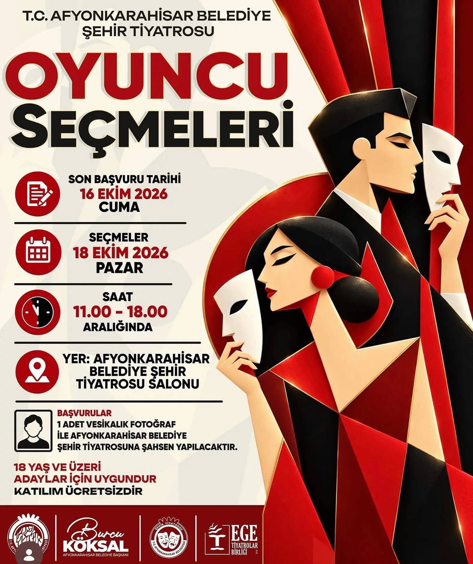 Afyonkarahisar'da Tiyatro Oyuncu Seçmeleri