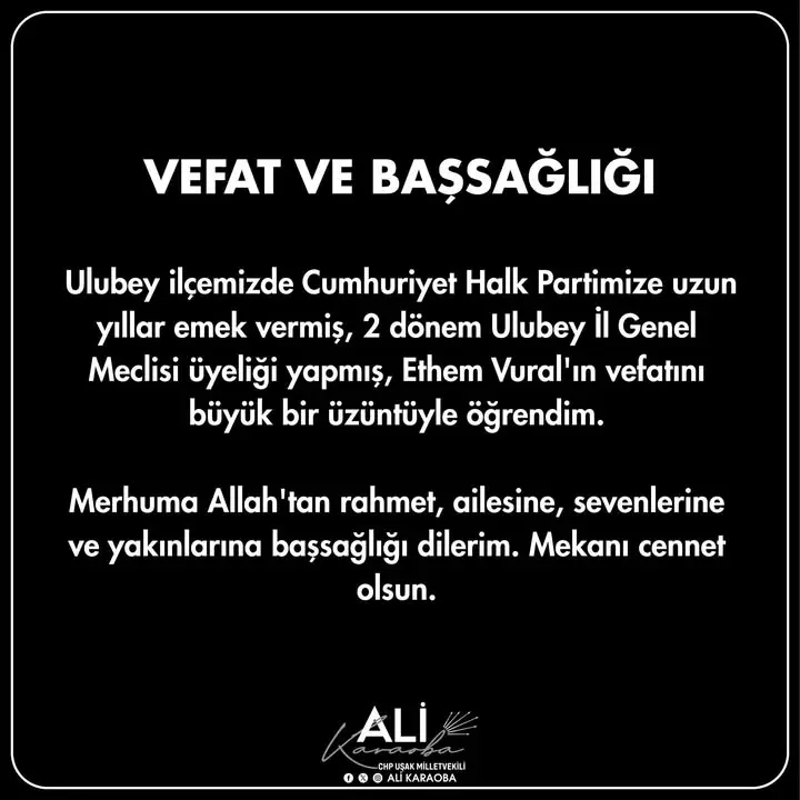 Ethem Vural'ın vefatı CHP'de üzüntüyle karşılandı