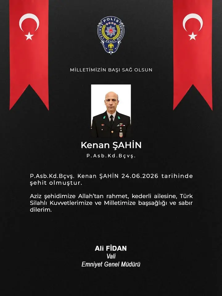 Uşak İl Emniyet Müdürlüğü'nden başsağlığı mesajı