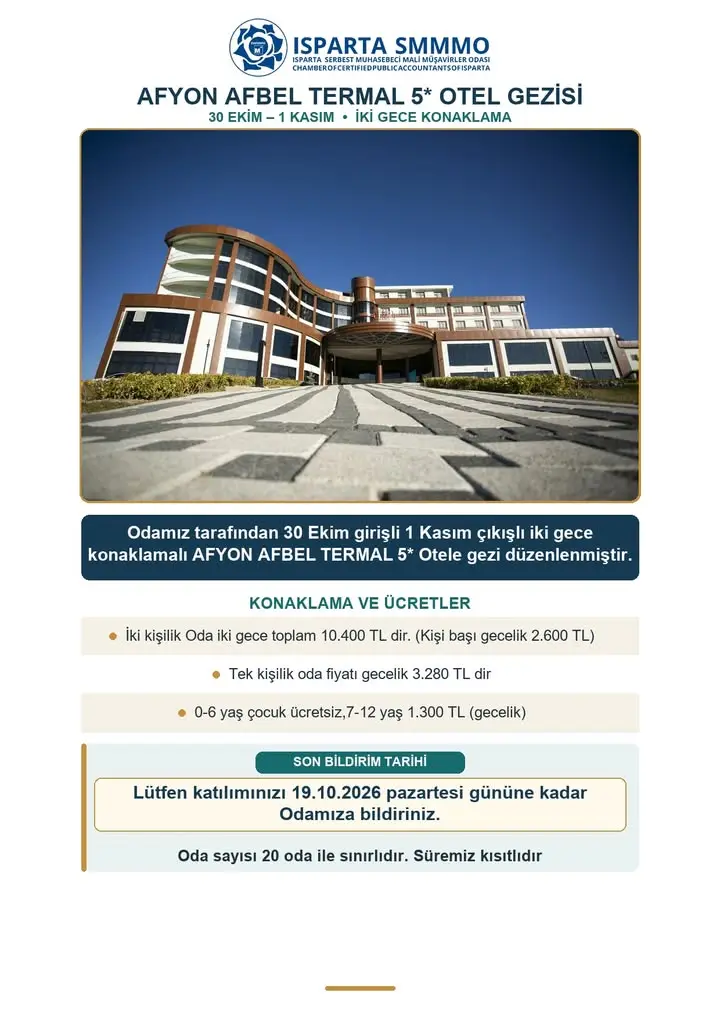 Isparta Serbest Muhasebeci Mali Müşavirler Odası'ndan açıklama