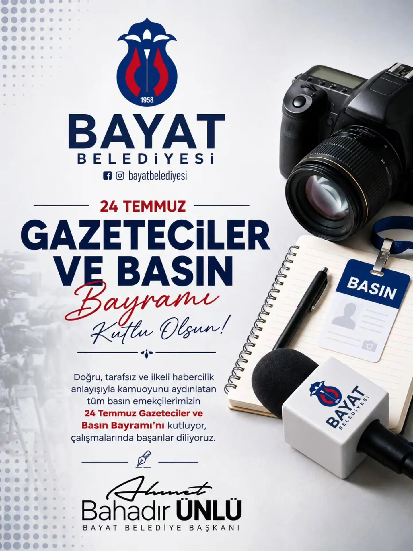 24 Temmuz Gazeteciler ve Basın Bayramı kutlandı