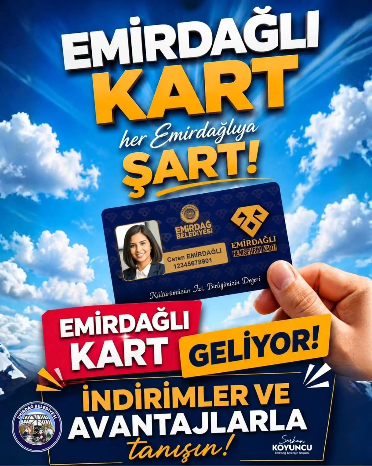 Emirdağ Belediyesi'nden yeni kart projesi duyurusu
