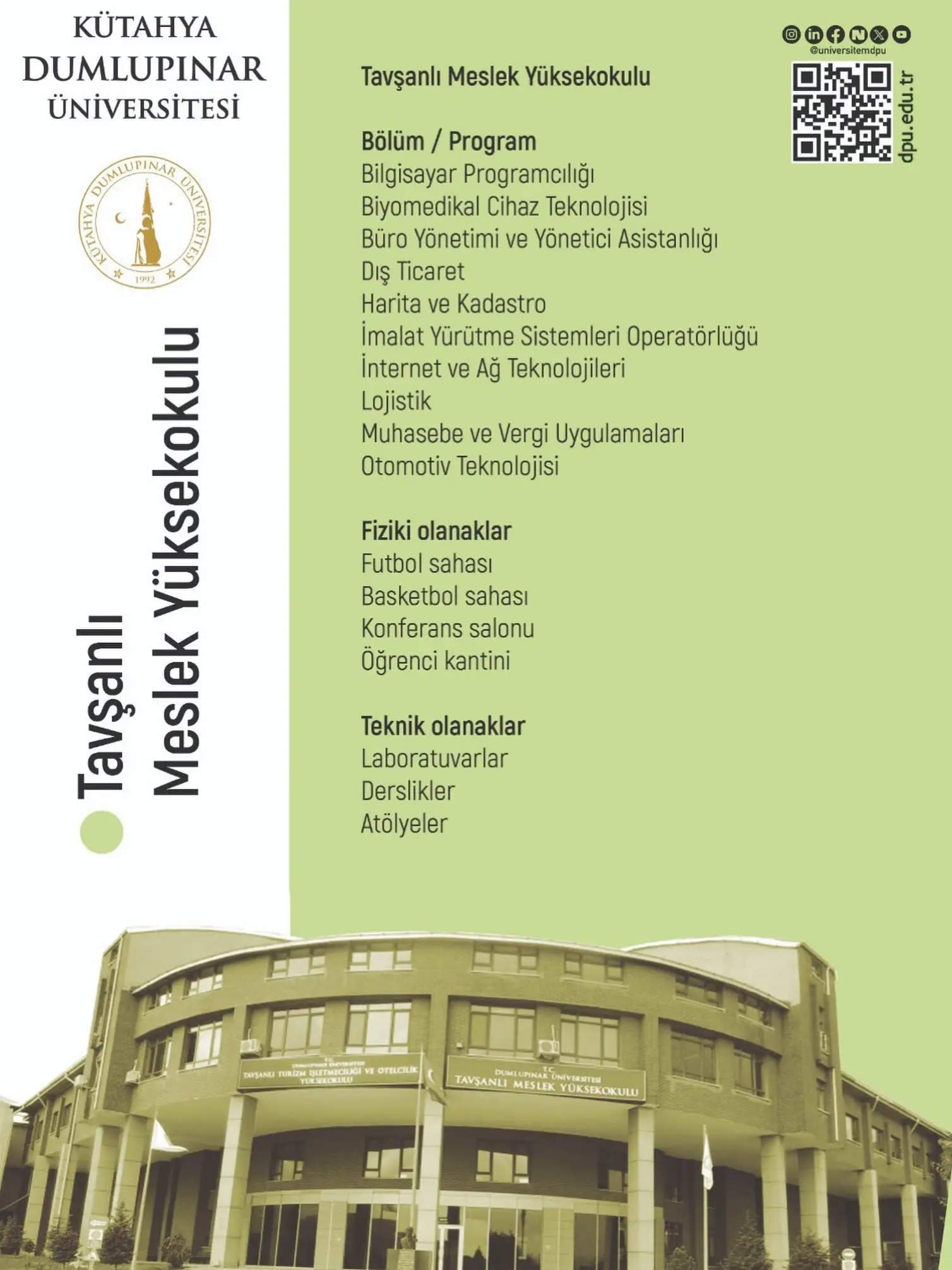 DPÜ Tavşanlı'dan Yeni Duyuru