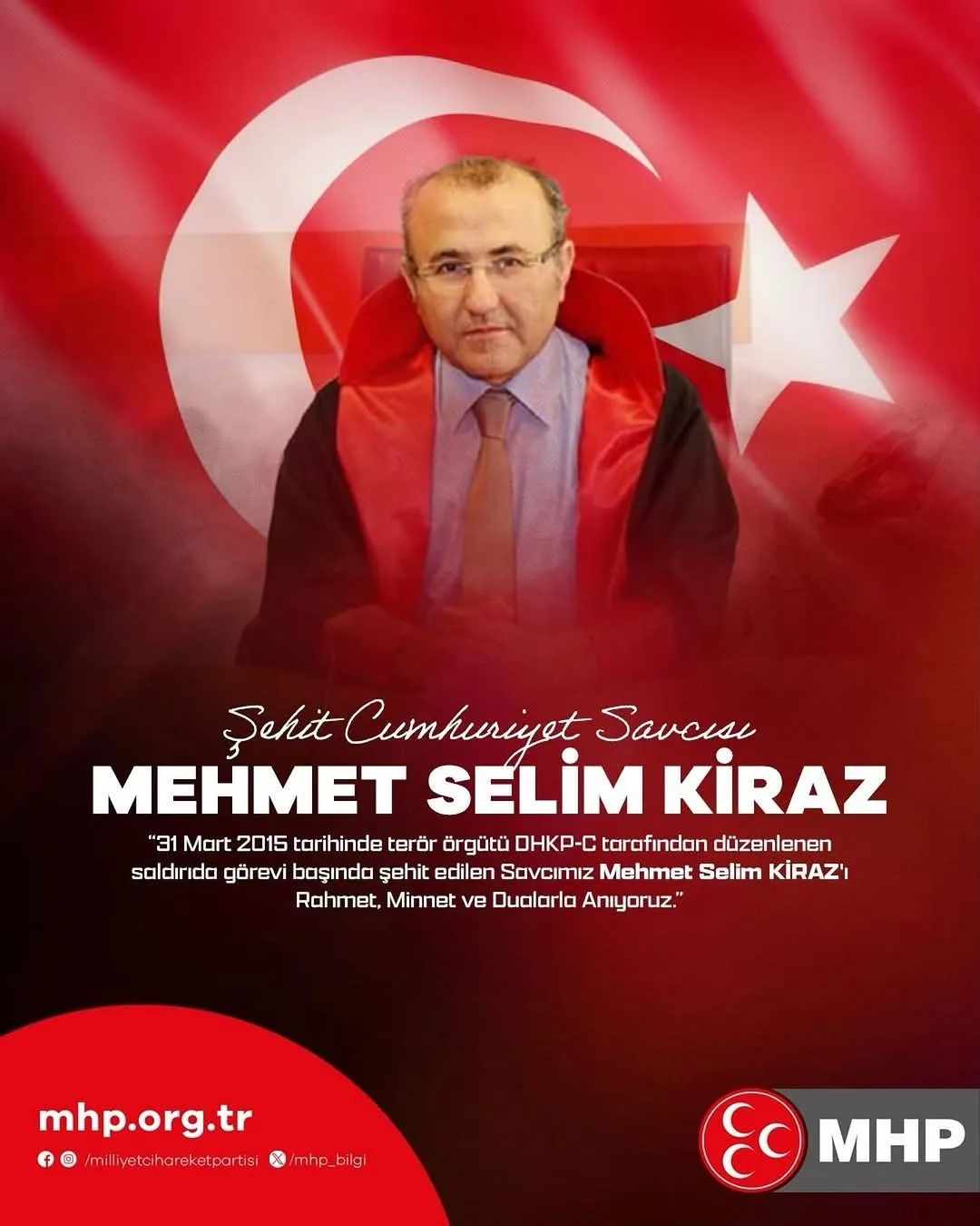 31 Mart 2015 Terör Saldırısında Şehit Edilen Savcı Mehmet Selim Kıraç Anıldı