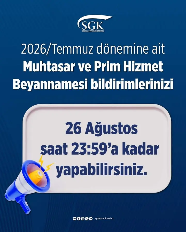 Muhtasar ve Prim Hizmet Beyannamesi için son tarih