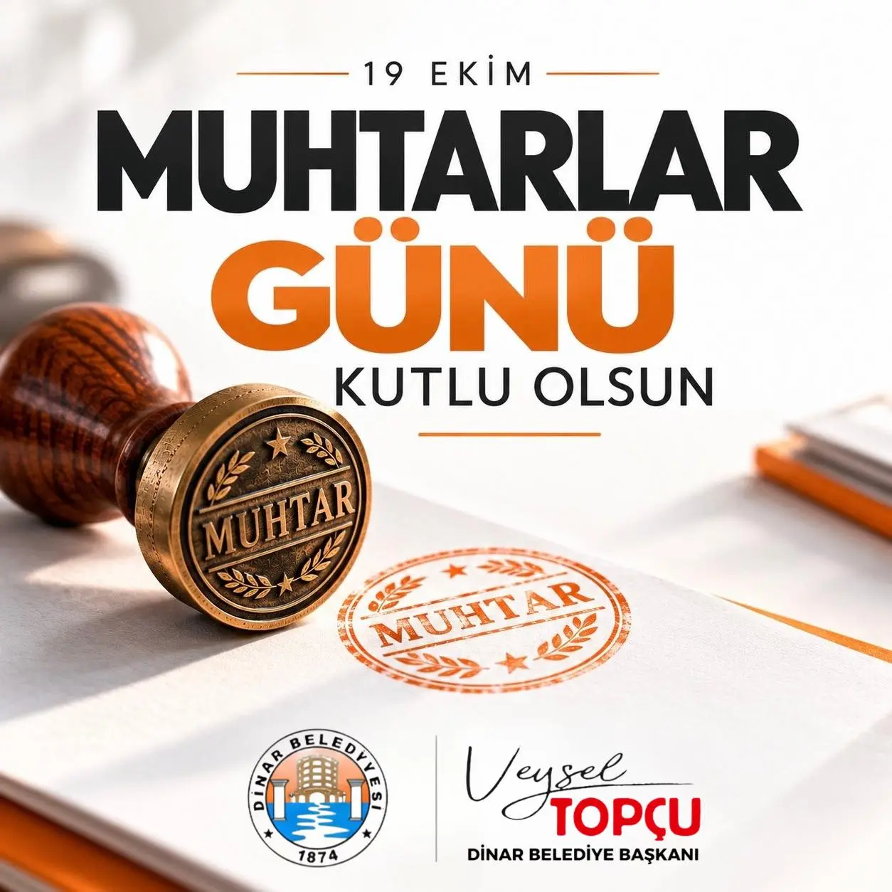 Dinar'da Muhtarlar Günü Kutlaması Yapıldı