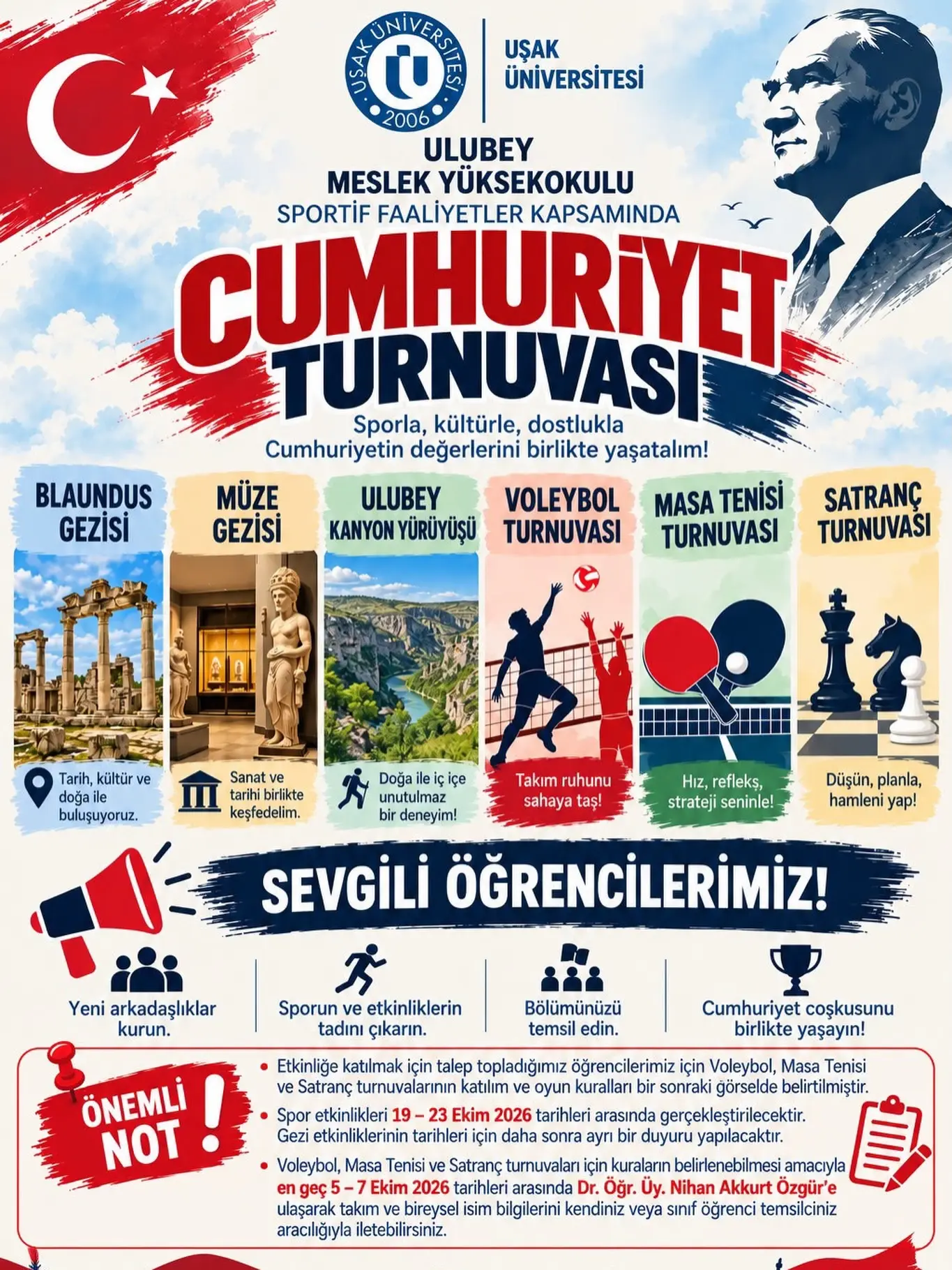 Cumhuriyet Coşkusu Uşak'ta Yaşanacak